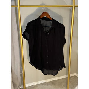 Lulus black short sleeve blouse